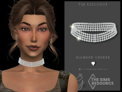 Diamond Choker By Glitterberryfly Sims 4 CC