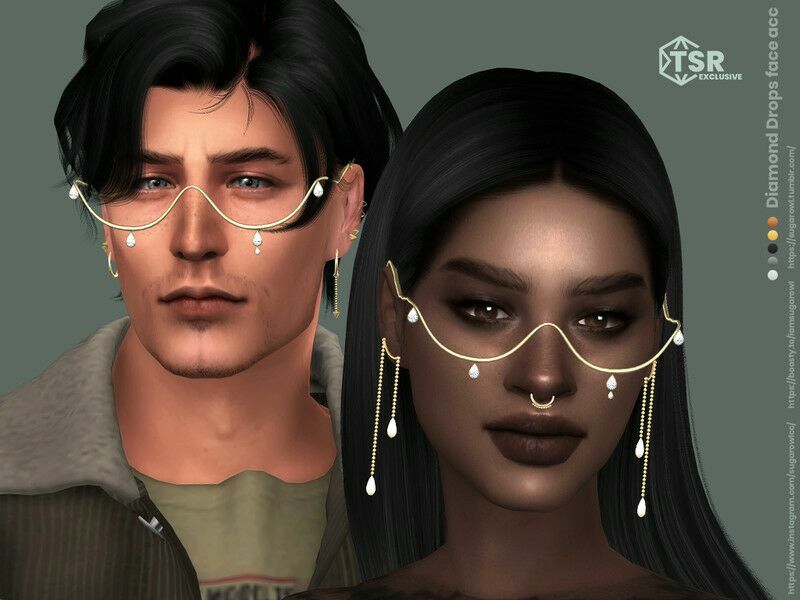 Diamond Drops Face ACC / Glasses Sims 4 CC