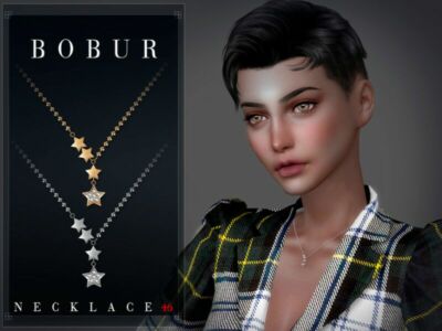 Diamond Pearl Star Necklace By Bobur3 Sims 4 CC