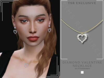 Diamond Valentine Necklace Sims 4 CC