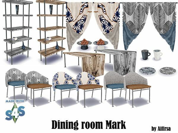 sims 4 cc dining room mark by aifirsa 3