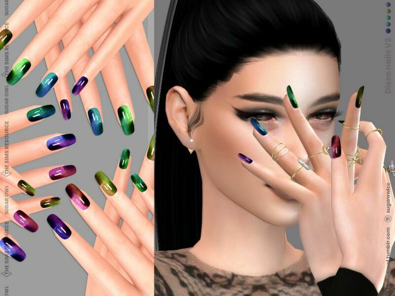 Disco Nails V3 Sims 4 CC