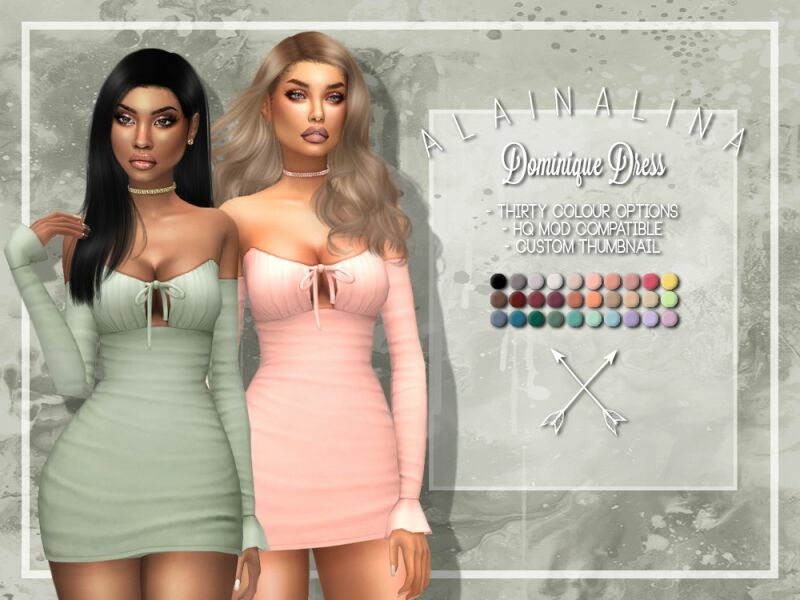 Dominique Dress By Alainalina Sims 4 CC