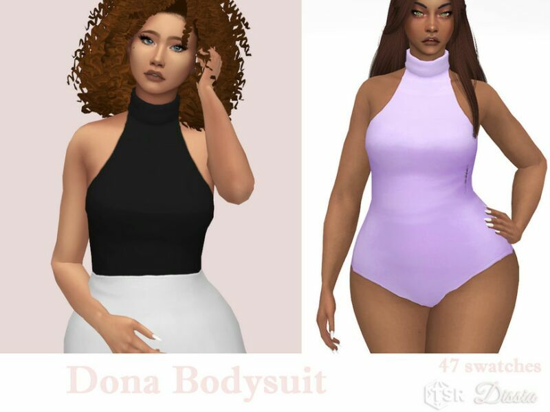 Dona Bodysuit (TOP) By Dissia Sims 4 CC