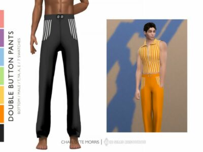 Double Button Pants Sims 4 CC