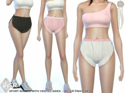 Drawstring Shorts With Vented Sides By Harmonia Sims 4 CC