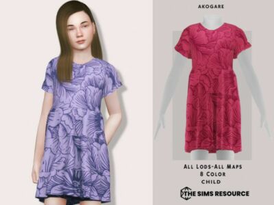 Dress NO.202 By _Akogare_ Sims 4 CC