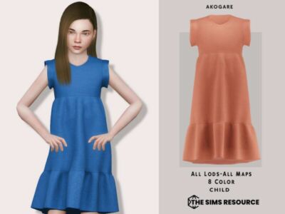 Dress NO.210 By _Akogare_ Sims 4 CC