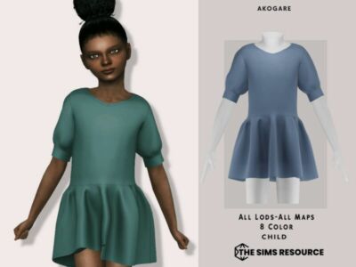 Dress NO.214 By _Akogare_ Sims 4 CC