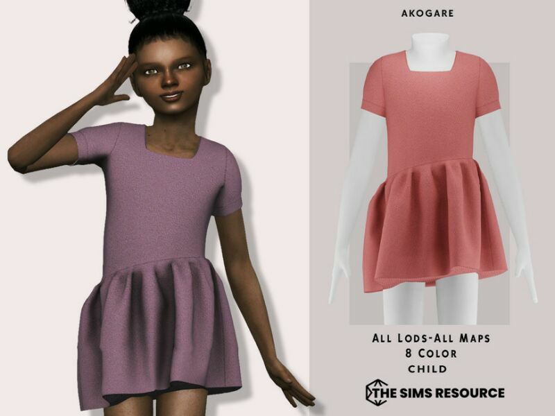 Dress NO.242 By _Akogare_ Sims 4 CC