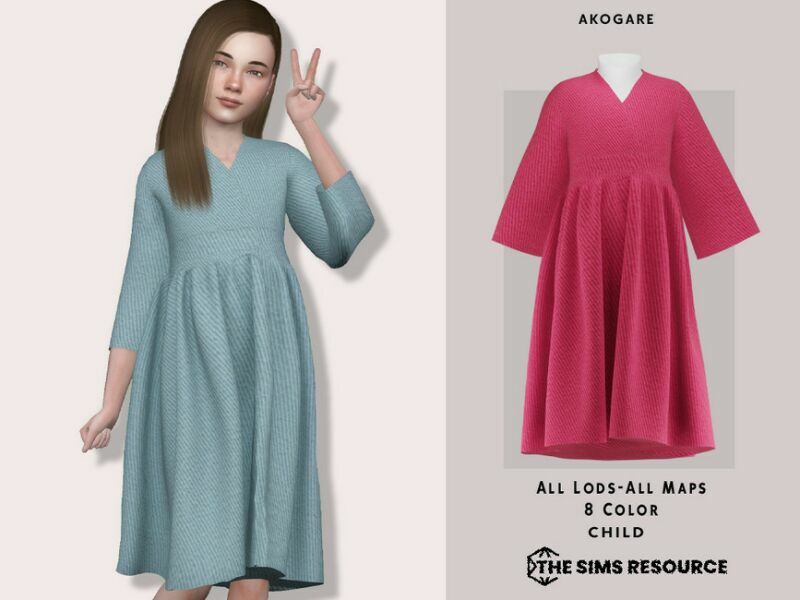 Dress NO.244 By _Akogare_ Sims 4 CC