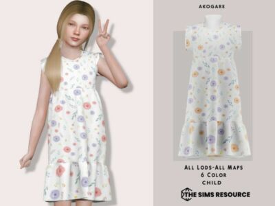 Dress NO.258 By _Akogare_ Sims 4 CC