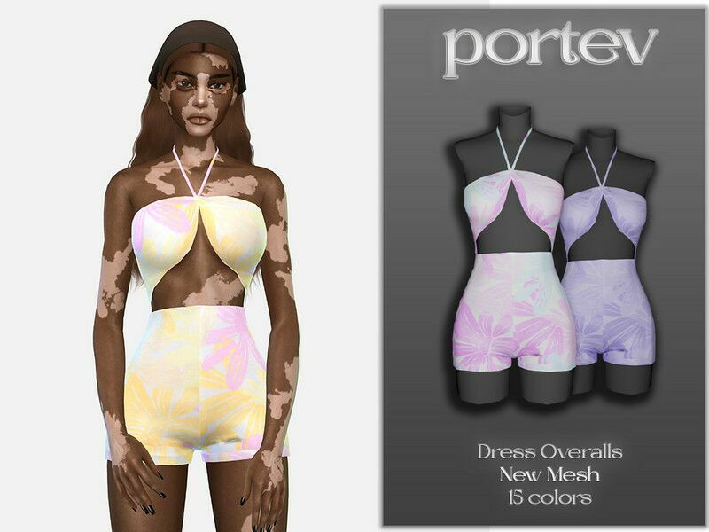 Dress Overalls By Portev Sims 4 CC