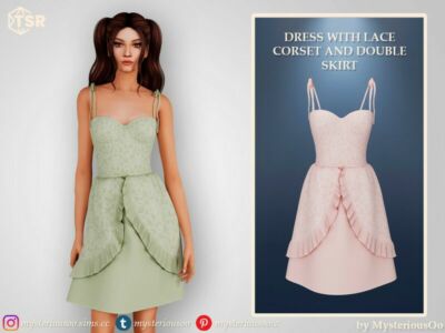 “Dress With Lace Corset And Double Skirt – / Everyday” Sims 4 CC