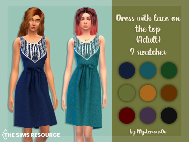 Dress With Lace ON The TOP Adult By Mysteriousoo Sims 4 CC