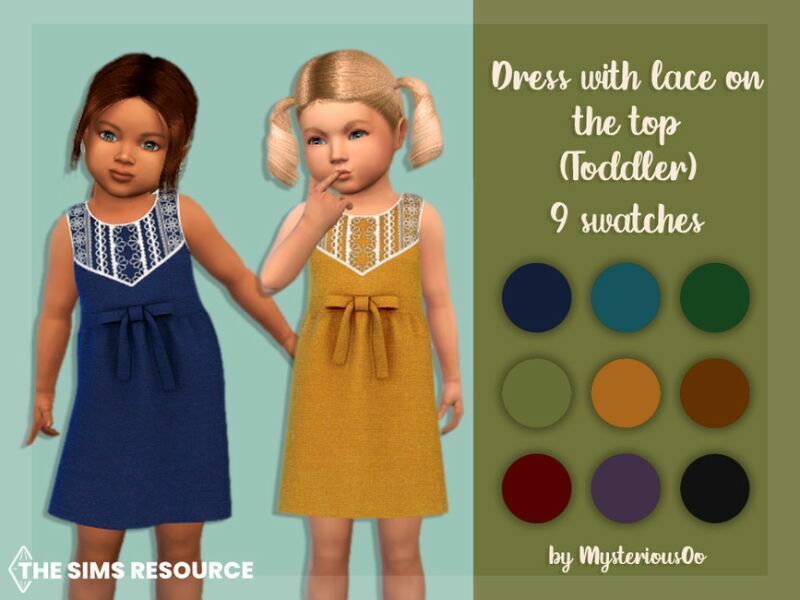 Dress With Lace ON The TOP Toddler By Mysteriousoo Sims 4 CC