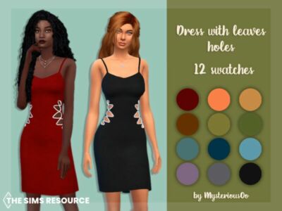 Dress With Leaves Holes By Mysteriousoo Sims 4 CC