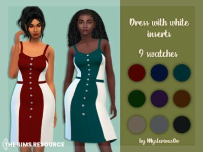 Dress With White Inserts By Mysteriousoo Sims 4 CC