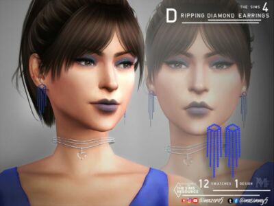 Dripping Diamonds Earrings By Mazero5 Sims 4 CC