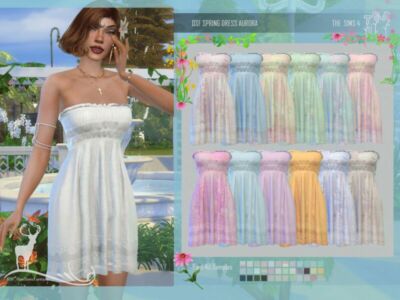 DSF Spring Dress Aurora By Dansimsfantasy Sims 4 CC