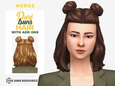 Duri Buns Hair By Nords Sims 4 CC