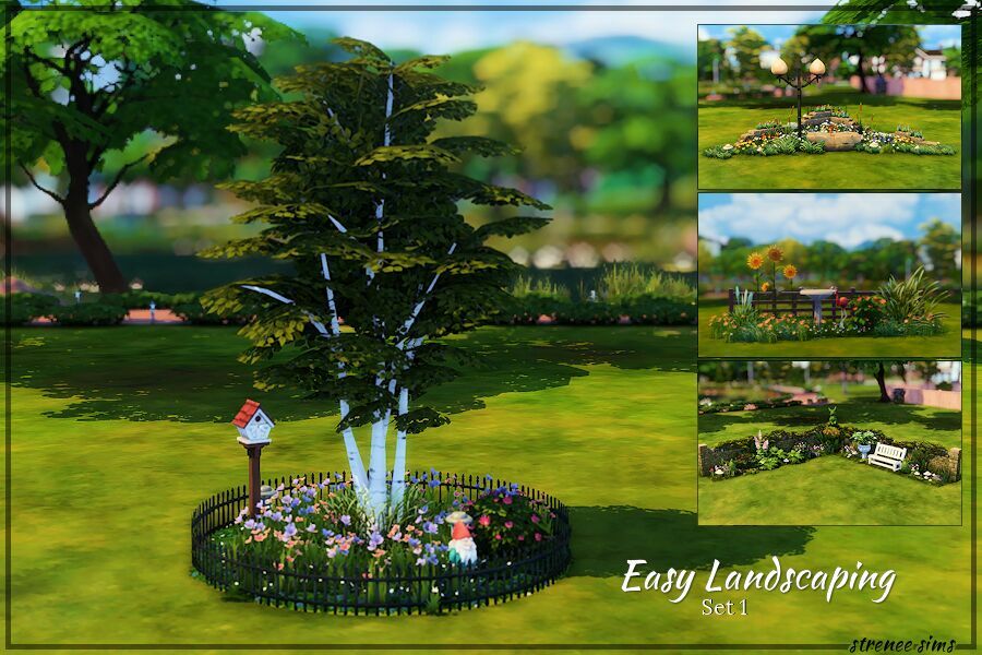 Easy Landscaping SET 1 Sims 4 CC