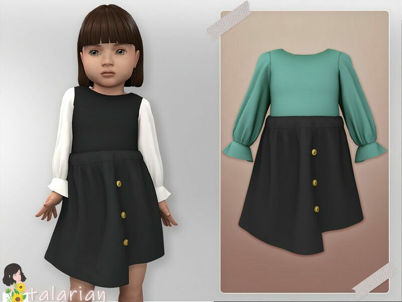 Eleanor Blouse And Asymmetrical Skirt / Toddler Sims 4 CC