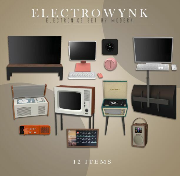 Electrowynk Electronics SET By Modern Sims 4 CC