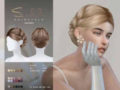 Elegangte Updo Hair Style Paris 010822 By S-Club By S-Club Sims 4 CC