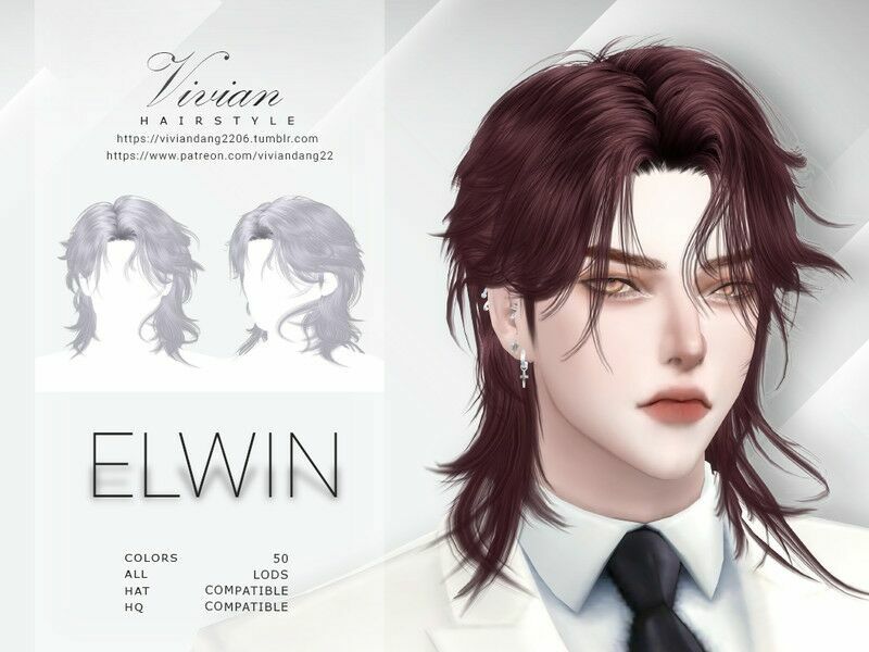 Elwin – Hairstyle By Viviandang Sims 4 CC