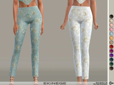 Embellished Lace Pants – SET32-4 By Ekinege Sims 4 CC