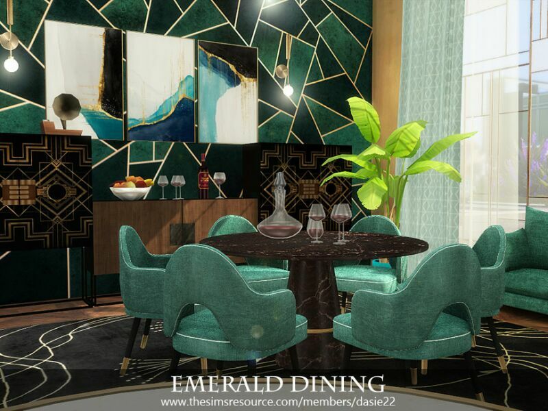 sims 4 cc emerald dining by dasie2 2