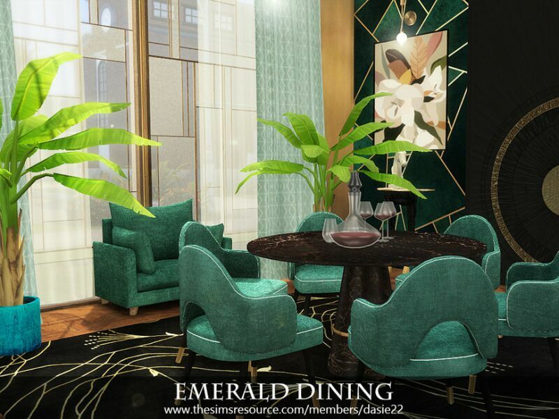 sims 4 cc emerald dining by dasie2 3