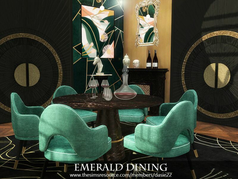 sims 4 cc emerald dining by dasie2 4