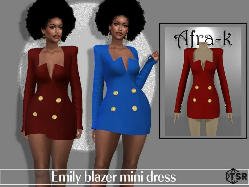 ‘Emily Blazer Mini Dress / Formal’ Sims 4 CC