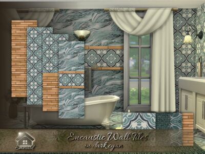 Encaustic Wall Tiles By Emerald Sims 4 CC