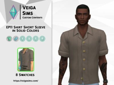 EP11 Shirt Short Sleeve In Solid Colors Sims 4 CC