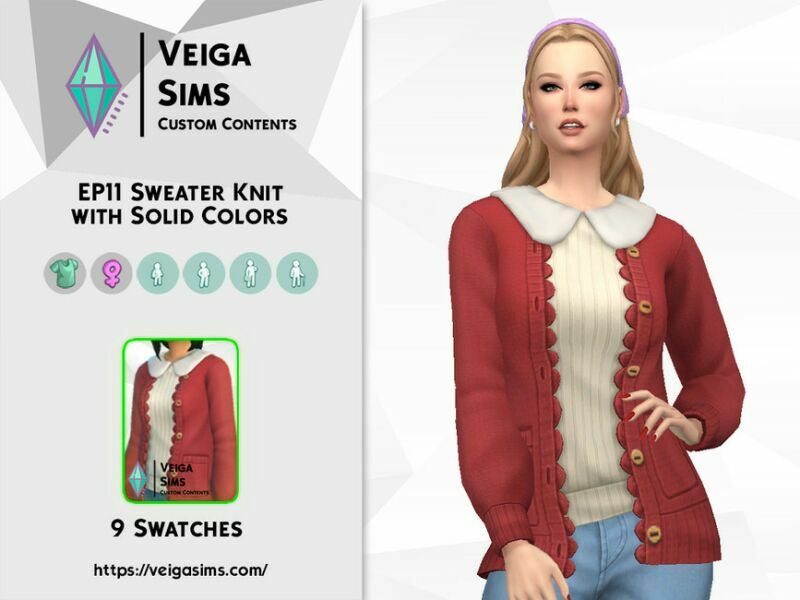 EP11 Sweater Knit With Solid Colors Sims 4 CC Download