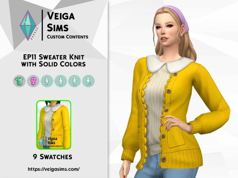 sims 4 cc ep11 sweater knit with solid colors 2