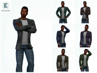 Erinaok Men’S Plaid Blazer By Erinaok Sims 4 CC