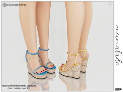 Espadrille High Heeled Wedges S22 By Mermaladesimtr Sims 4 CC