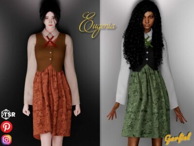 Eugenia – Cute Vintage Dress By Garfiel Sims 4 CC