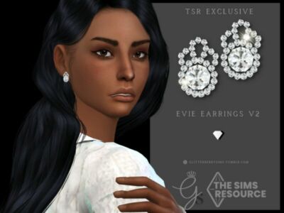 Evie Earrings V2 By Glitterberryfly Sims 4 CC