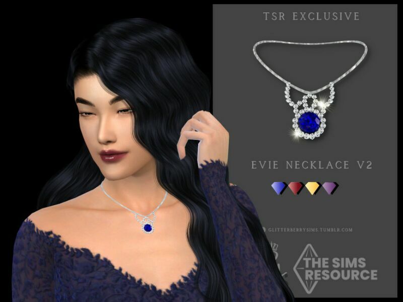 Evie Necklace V2 By Glitterberryfly Sims 4 CC