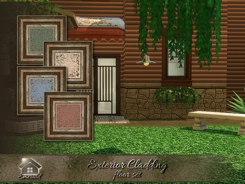 Exterior Cladding Floor SET By Emerald Sims 4 CC