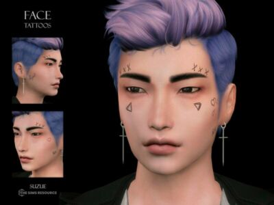 Face Tattoos N20 By Suzue Sims 4 CC