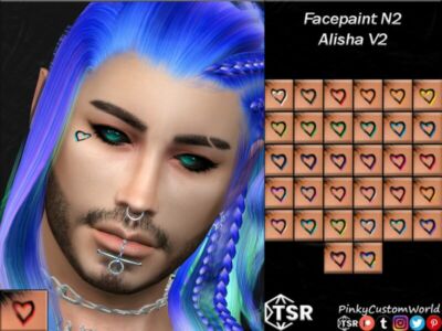 Facepaint N2 – Alisha V2 By Pinkycustomworld Sims 4 CC