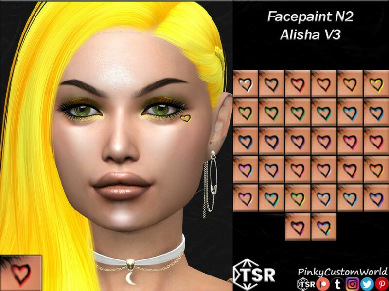 Facepaint N2 – Alisha V3 By Pinkycustomworld Sims 4 CC