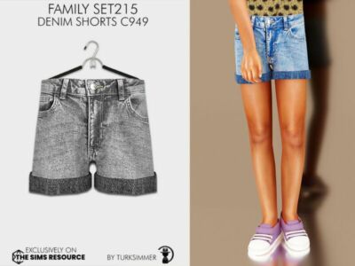 Family SET215 – Denim Shorts C949 By Turksimmer Sims 4 CC