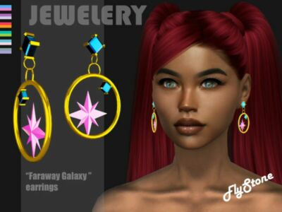 Faraway Galaxy Earrings By Flystone Sims 4 CC